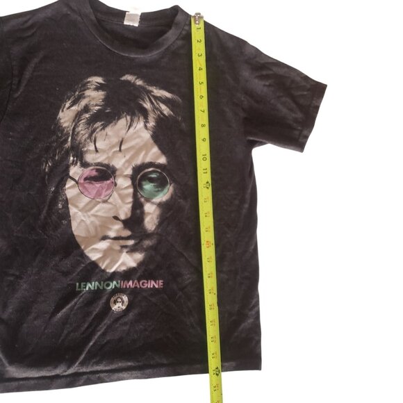 John Lennon Imagine Mens Black Short Sleeve T‎ Shirt Music Band The Beatles - Picture 6 of 7